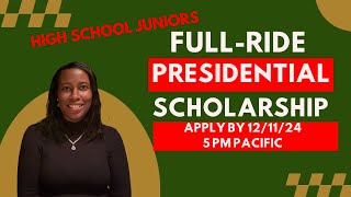 FULL RIDE Scholarship for High School Juniors [upl. by Harris]