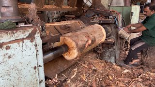 BIGG SIZE WOOD PEELING 😱 SAW MILL WOOD ROLLING MACHINES 🔥 PLYWOOD MAKING INDUSTRY 👌 [upl. by Meer]