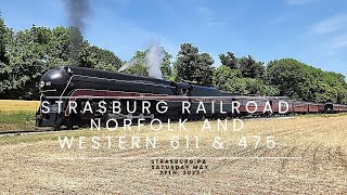 Norfolk and Western 611 and 475 Train Meet in Strasburg PA quot The Farewell quot [upl. by Glovsky]