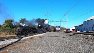 Norfolk amp Western 475 and 611 passed by an Amtrak train [upl. by Wilkens]