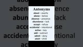 Easy antonymsdaily antonyms [upl. by Meyer]