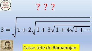 A la découverte du casse tête mathématique de Ramanujan [upl. by Eelanej]