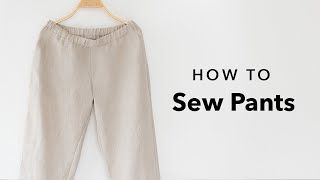 How to sew pants Elastic waist wideleg style  Sewing Tutorial with Angela Wolf [upl. by Malvin]