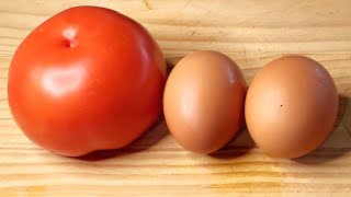 CENA FÁCIL Y RÁPIDA EN 3 MINUTOS ✅️ SI TIENES HUEVOS y TOMATE TIENES QUE PROBARLO 😋 [upl. by Nostaw]