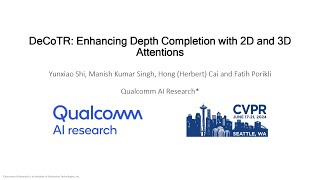 CVPR 2024 DeCoTR Enhancing Depth Completion with 2D and 3D Attentions [upl. by Adnahsal103]