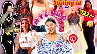 MEESHO Find✨Pinterest Inspired💖 Korean top TRYON  Under Rs 121ONLY Simran Ghosal meesho [upl. by Carter]