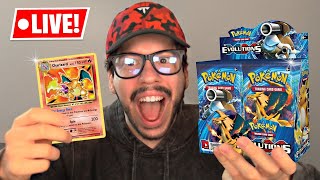 Opening 216 Pokemon Packs for Original Charizard Live Stream [upl. by Ilyak]