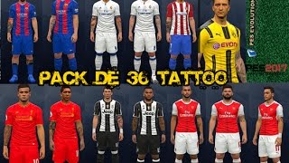 TUTORIAL COMO INSTALAR PACK DE TATTO NO PES 2017  PC [upl. by Iharas2]