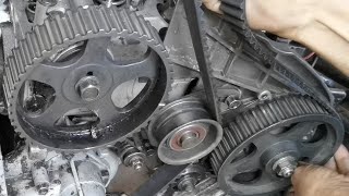 how to change timing belt Engine 4D56 4d55 Mitsubishi Pajero [upl. by Xad]