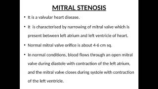 Mitral Stenosis [upl. by Holli19]