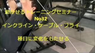 効かせるトレーニングセミナー No32 インクライン・ケーブル・フライ 種目を変える [upl. by Hunt]