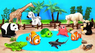 Safari Animals Video  Learn Wild Zoo Animals Name with Fun Playset For Kids [upl. by Anyalram]