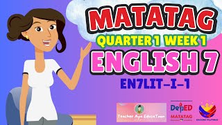 MATATAG English 7 Q1 Week1 Basic Elements of Poetry [upl. by Ludwigg]