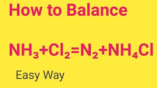 NH3Cl2N2NH4Cl Balanced Equation Ammonia  ChlorineNitrogenAmmonium chloride Balanced Equation [upl. by Maxma500]