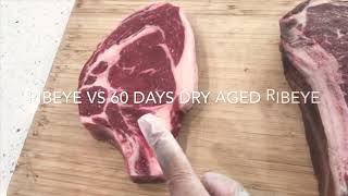 Dry age steak comparison Ribeye versus 60 days dry aged ribeyes [upl. by Ern]