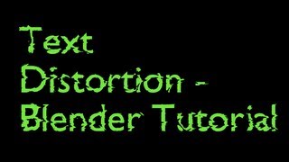 Text Distortion  Blender Tutorial [upl. by Michigan]