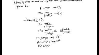 Relation between Energy and Momentum Einstein Mass Energy Equivalence Mass Energy and Momentum [upl. by Fairman]