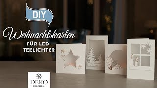 DIY hübsche Weihnachtskarten für LEDTeelichter How to Deko Kitchen [upl. by Nylahs157]