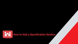 How to Add a Specification Section [upl. by Eanal945]