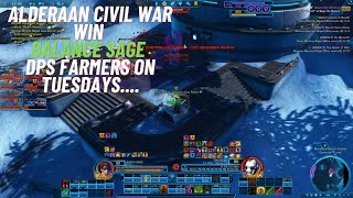 SWTOR PVP Alderaan Warzone Win Balance Sage had a bad start [upl. by Androw]