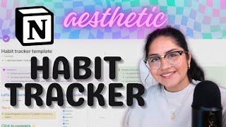 aesthetic habit tracker in Notion  free template and tutorial [upl. by Wainwright]