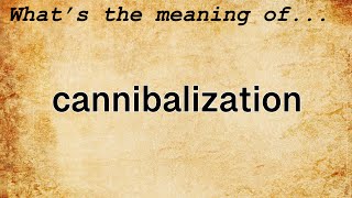 Cannibalization Meaning  Definition of Cannibalization [upl. by Ttayw]