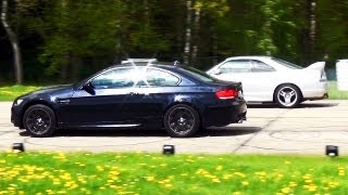 BMW M3 E92 vs Nissan Skyline GTR 33 Drag Race Viertelmeile Beschleunigungsrennen Acceleration [upl. by Assena]