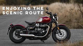 Taking the long way home  Triumph Bobber Gold Line  POV Ride [upl. by Schatz]