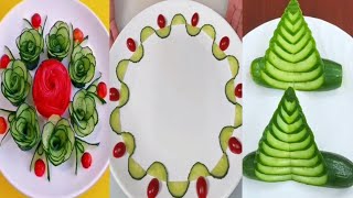 Super Salad Decoration ideas  Easy and Beautiful salad decoration  Tomato amp cucumber decoration [upl. by Amora]