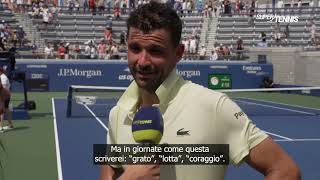 Grigor Dimitrov On Court Interview R32 WIN Super Tennis [upl. by Nosiddam]