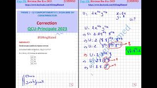 BacEco  Correction QCU Principale 20233 [upl. by Hesoj274]