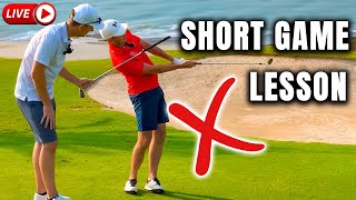 If You Fat or Thin Chip Shots You Need To Watch This  Live Golf Lesson [upl. by Noyrb]