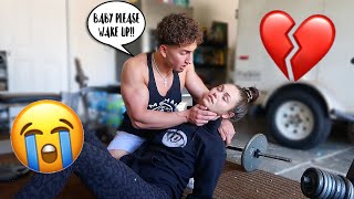 PASSING OUT While WORKING OUT Prank On Boyfriend Cute Reaction  Montana amp Ryan [upl. by Urbani185]