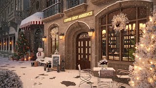 Smooth Winter Jazz at Coffee Shop  Relaxation and Study with Snow [upl. by Herculie]