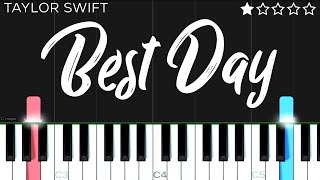 Taylor Swift  The Best Day Taylors Version  EASY Piano Tutorial [upl. by Uyerta936]