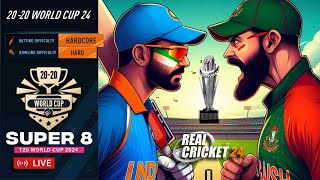 India vs Bangladesh Super 8 Match  T20 Cricket World Cup 2024 Live Prediction in Real Cricket 24 [upl. by Glimp]