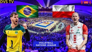 BRASIL X POLÔNIA AO VIVO LIGA DAS NAÇÕES DE VÔLEI MASCULINO [upl. by Zebada]