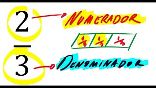 NUMERADOR E DENOMINADOR DE UMA FRAÇÃO  DICA RÁPIDA 1 DE FRAÇÃO [upl. by Esor]