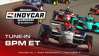 INDYCAR ButtKicker iRacing Pro Series  Round 3 at Iowa Speedway [upl. by Anitsyrhk483]