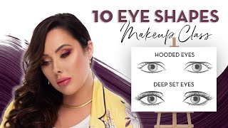 EYE SHAPES MASTERCLASS 10 Eye Shapes and How to Apply Eyeshadow for Each Shape [upl. by Ekihc]