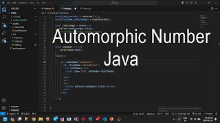 Automorphic Number in Java Hindi Tutorial Using Visual Studio Code Explaination in Hindi [upl. by Nnawaj591]