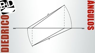 Ángulos de una recta oblicua con los planos de proyección mediante giro Sistema Diédrico [upl. by Eleahcim]