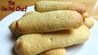 How to make Savoiardi Italian Sponge Finger Biscuits  One Pot Chef [upl. by Gadmon432]