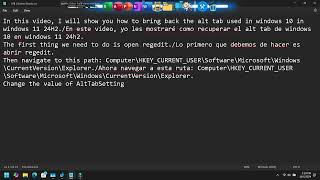 Recuperar el Alt Tab de Windows 10 en Windows 11 24H2 [upl. by Felicdad869]