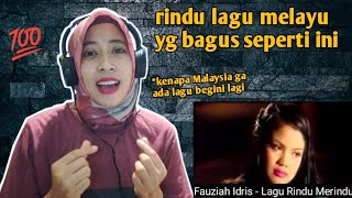 Fauziah Idris  Lagu Rindu Merindu  🇮🇩 REACTION [upl. by Muryh]