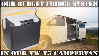 Budget Coolbox Fridge in a VW Campervan  How well does our solution work  Halfords cool box review [upl. by Elleina]