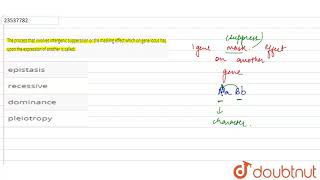 The process that involves intergenic supperssion or the masking effect which on ge [upl. by Osugi]