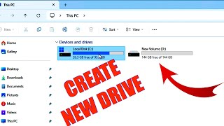 How to Create New drive On windows 11 amp Windows 10  Create New Partition 2024 [upl. by Ymmaj]