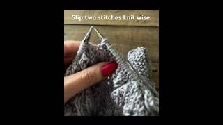 How To Knit The CDD centered double decrease Stitch ☺️🧶 knitting handknitting knittingstitches [upl. by Filler]