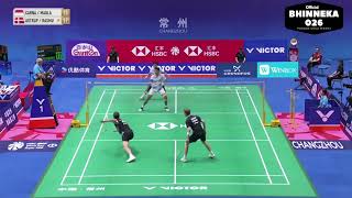 Bagas MaulanaLeo R Carnando Indonesia Vs AstrupRasmussen Denmark China Open 2024 [upl. by Eula342]